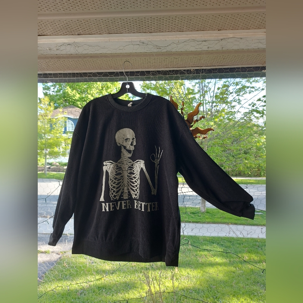Black and White Skeleton Graphic Hoodie